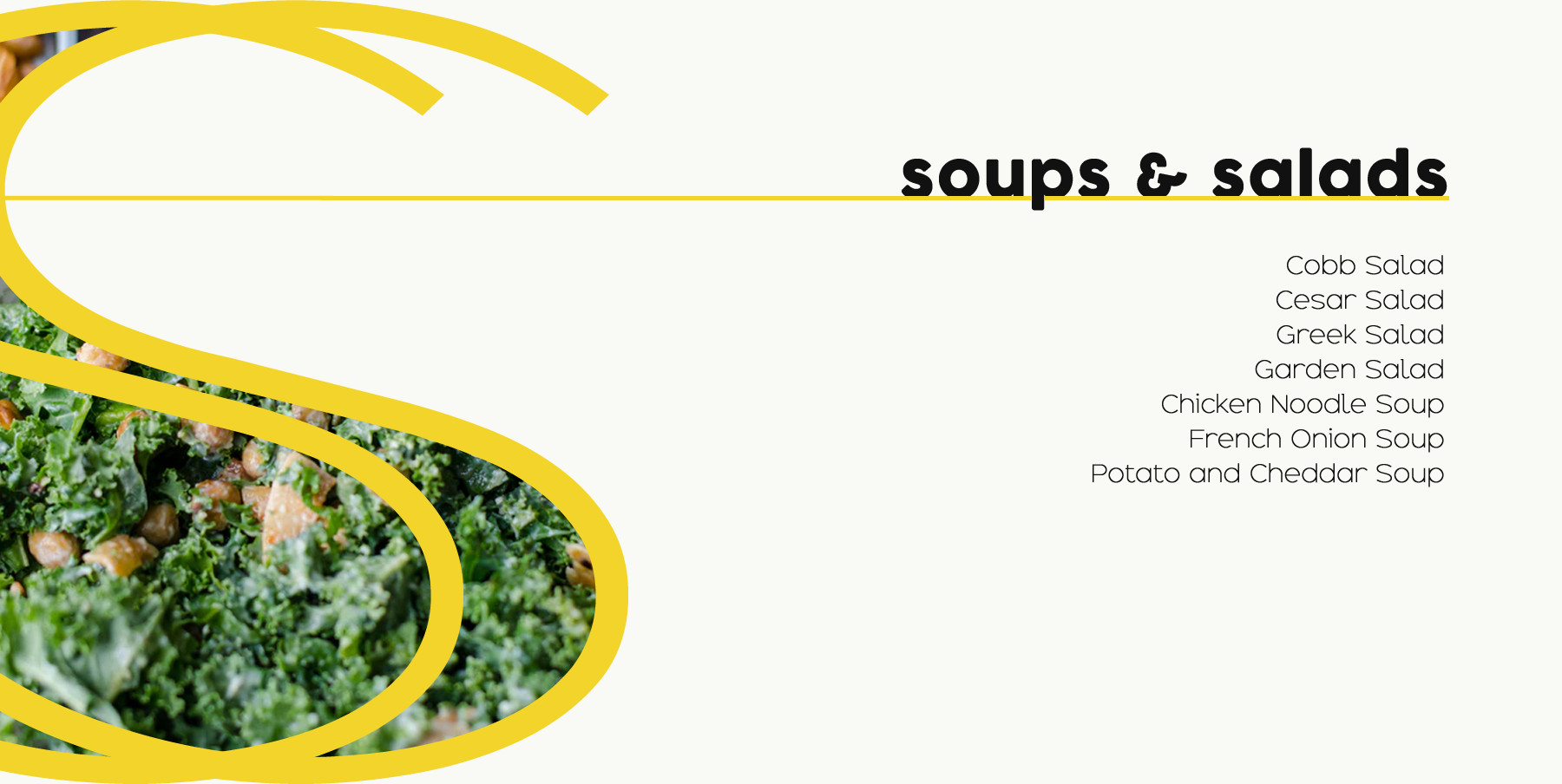 Soups and Salads menu.